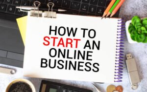 Start Your Own Website, Business concept. White office desk