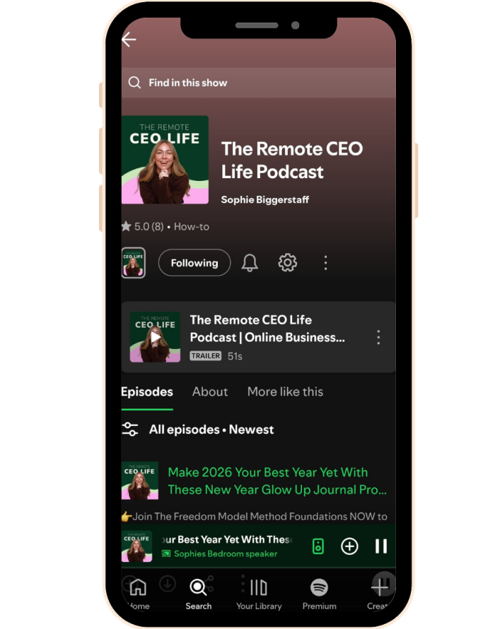 the remote ceo life podcast by business coach sophie biggerstaff